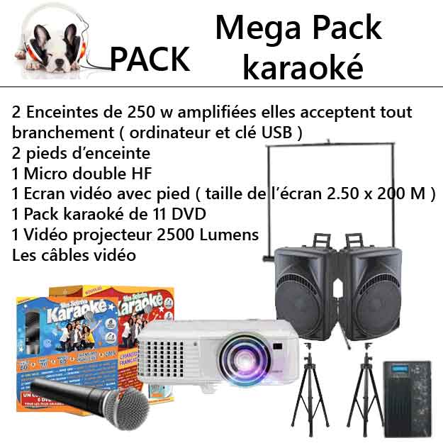 pack mega karaoke 2 - Location méga Pack karaoké complet : kit éclairage et sonorisation
