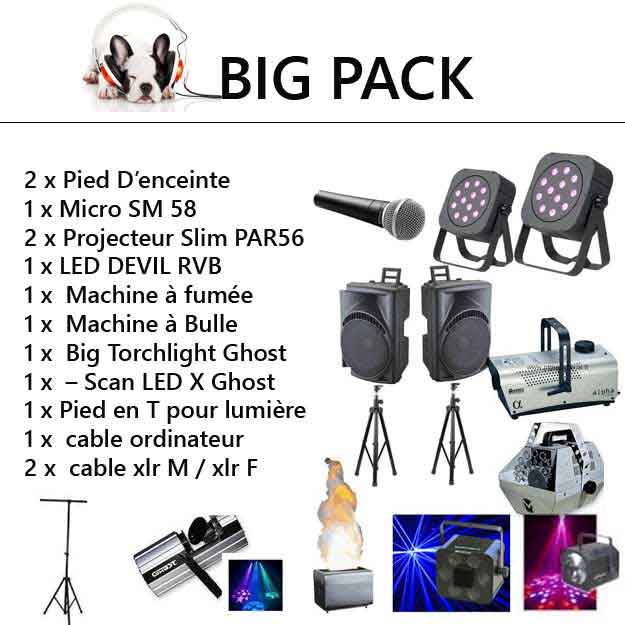 big pack 12 1 - Location big pack complet: kit sonorisation et lumière