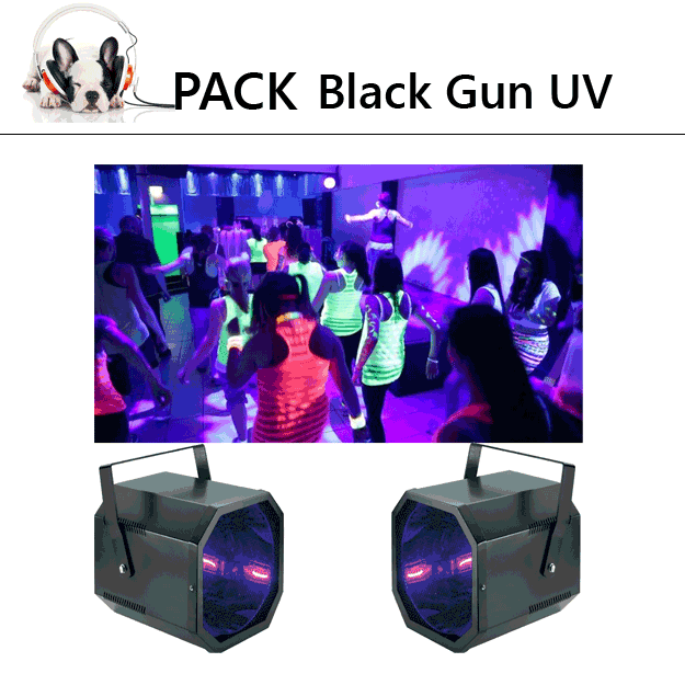 pack Black Gun UV - Pack de 2 blacks gun 400 W parfait pour vos soirées fluo.