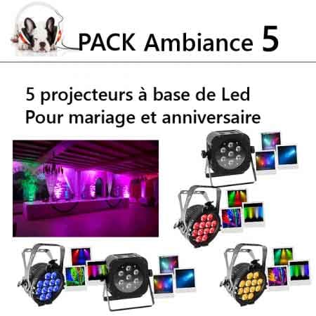 pack ambiance lumiÃ©re mariage anniversaire 5 450x450 - Location pack ambiance : 5 projecteur a led kit d'éclairage
